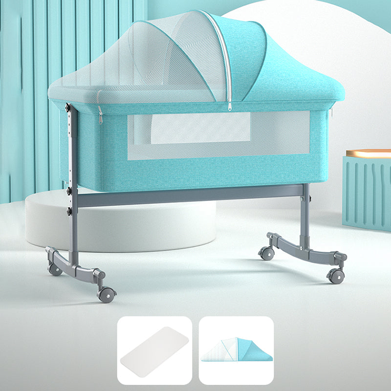 Modern Rocking Metal Foldable Height Adjustable Crib Cradle with Pad