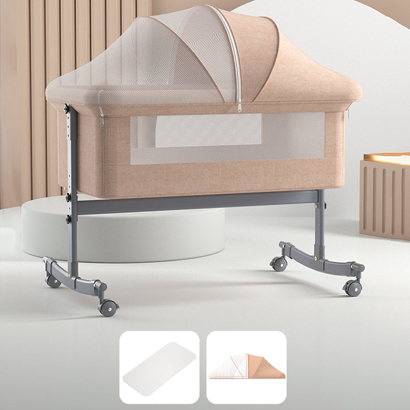 Modern Rocking Metal Foldable Height Adjustable Crib Cradle with Pad