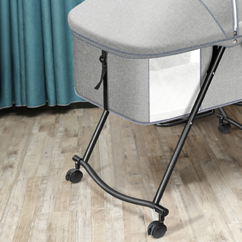 Modern Rocking Metal Gliding Height Adjustable Crib Cradle with Pad