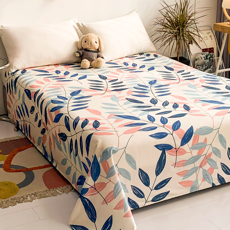 Sheet Set Cotton Floral Printed Wrinkle Resistant Ultra Soft Breathable Bed Sheet Set