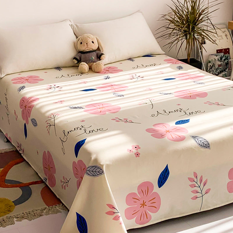 Sheet Set Cotton Floral Printed Wrinkle Resistant Ultra Soft Breathable Bed Sheet Set