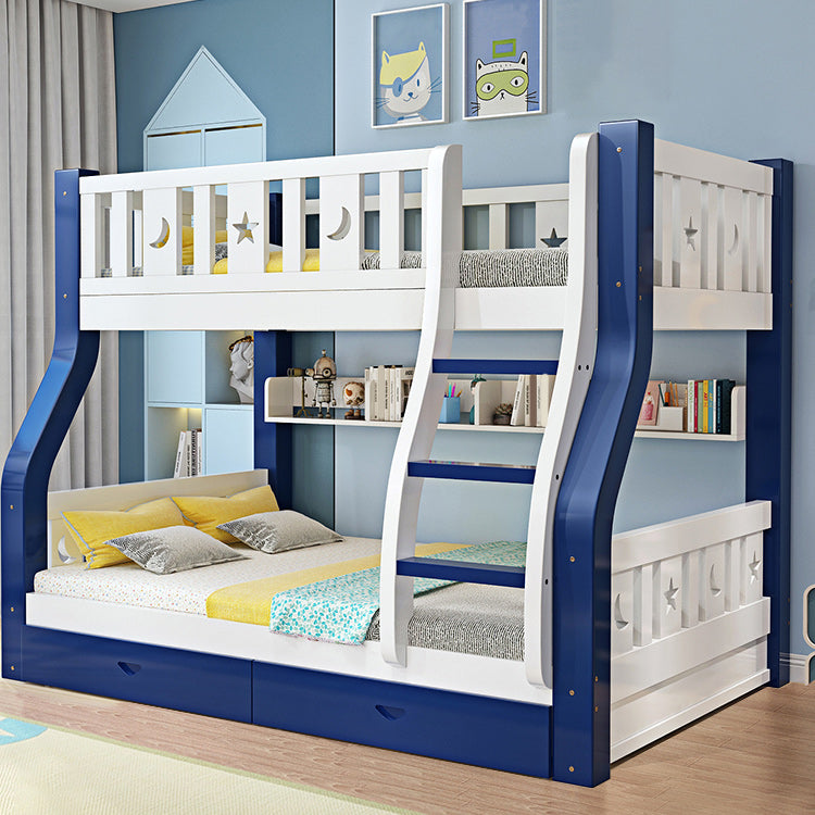 Solid Wood Standard Bunk Bed with Drawers Mattress Included Full and Twin Bed