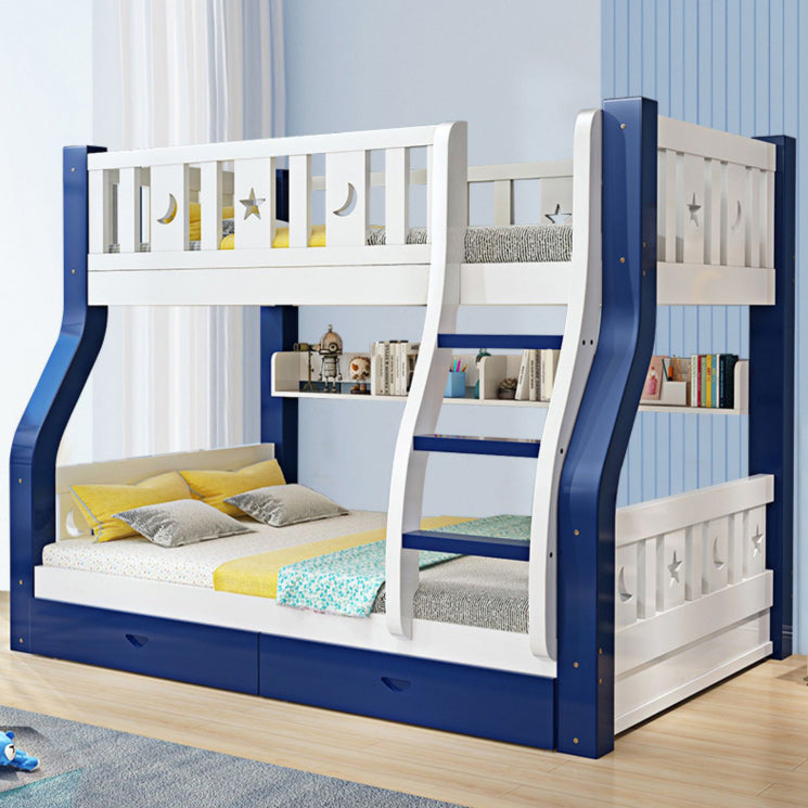 Solid Wood Standard Bunk Bed with Drawers Mattress Included Full and Twin Bed