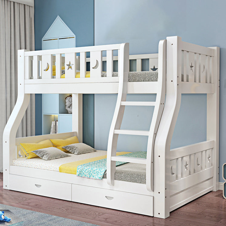 Solid Wood Standard Bunk Bed with Drawers Mattress Included Full and Twin Bed