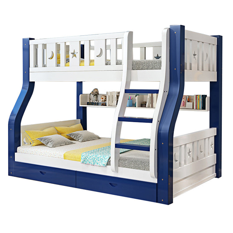 Solid Wood Standard Bunk Bed with Drawers Mattress Included Full and Twin Bed