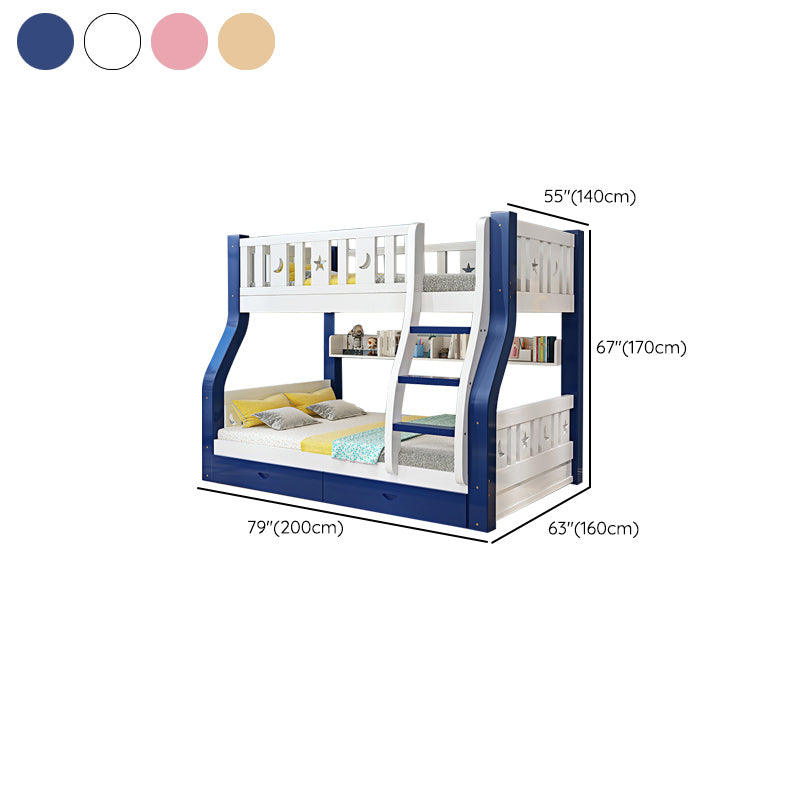 Solid Wood Standard Bunk Bed with Drawers Mattress Included Full and Twin Bed