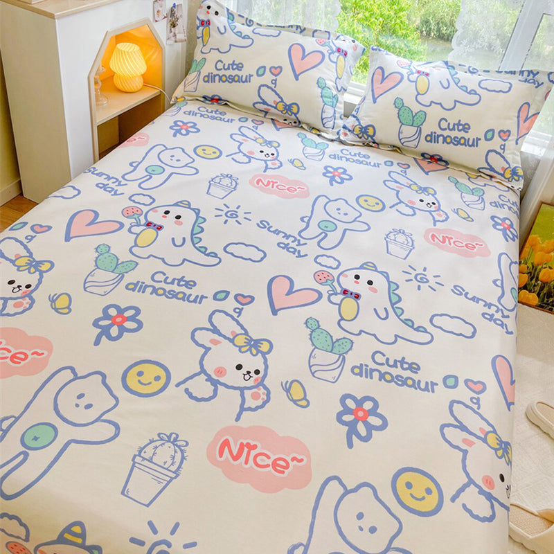 Sheets Cotton Floral Printed Wrinkle Resistant Ultra Soft Breathable Bed Sheet Set