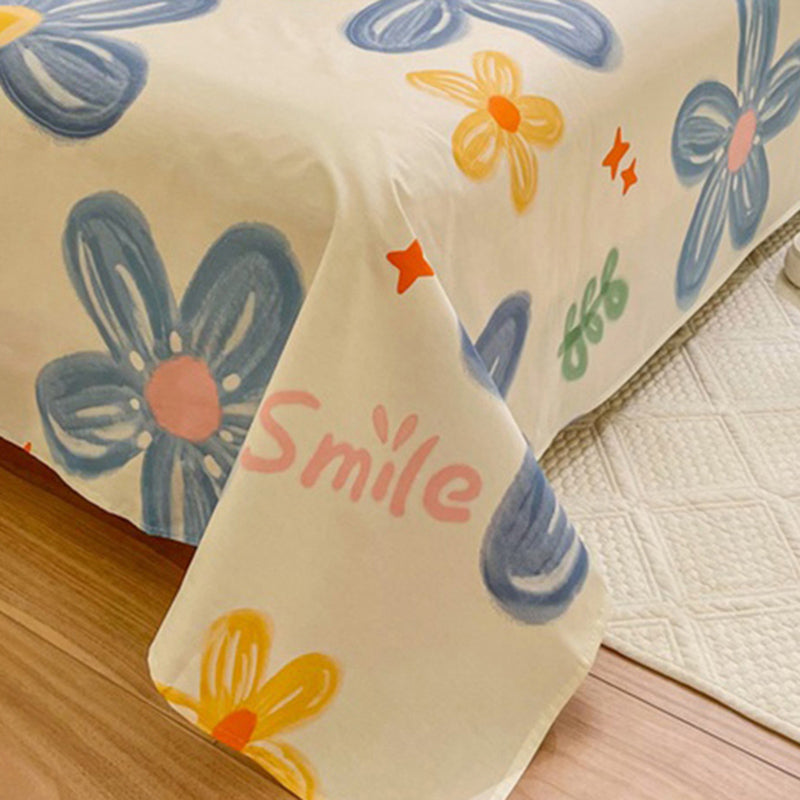 Sheets Cotton Floral Printed Wrinkle Resistant Ultra Soft Breathable Bed Sheet Set