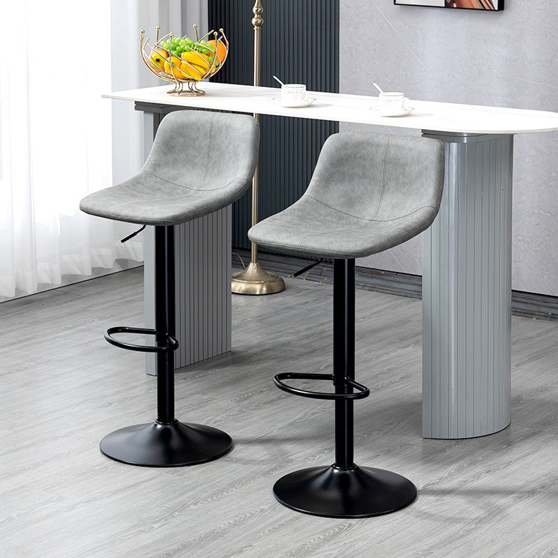 Modern Home Leather Stool Swivel Adjustable Footrest Barstool