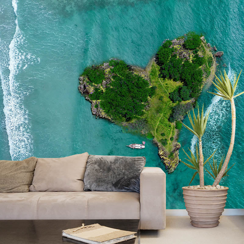 Sea Print Bedroom Environmental Wallpaper Moisture Resistant Photography Peel and Stick
