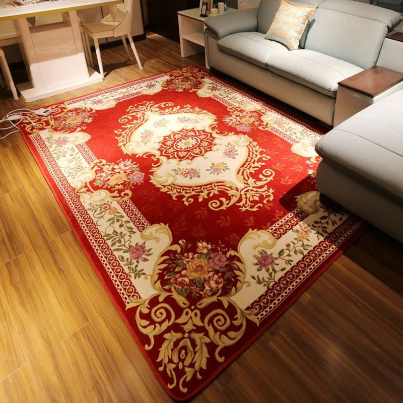 Moroccan Rug Polyester Area Rug Easy Care Carpet for Bedroom