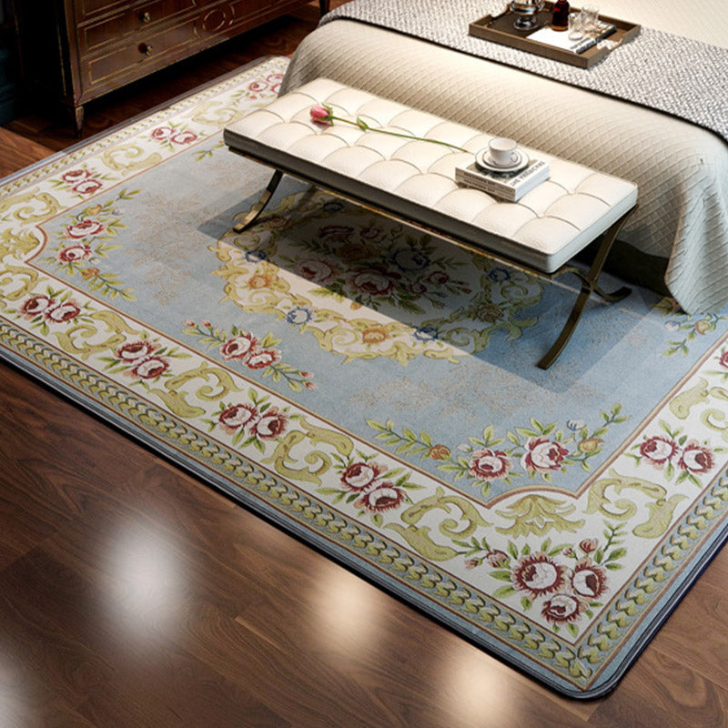 Moroccan Rug Polyester Area Rug Easy Care Carpet for Bedroom