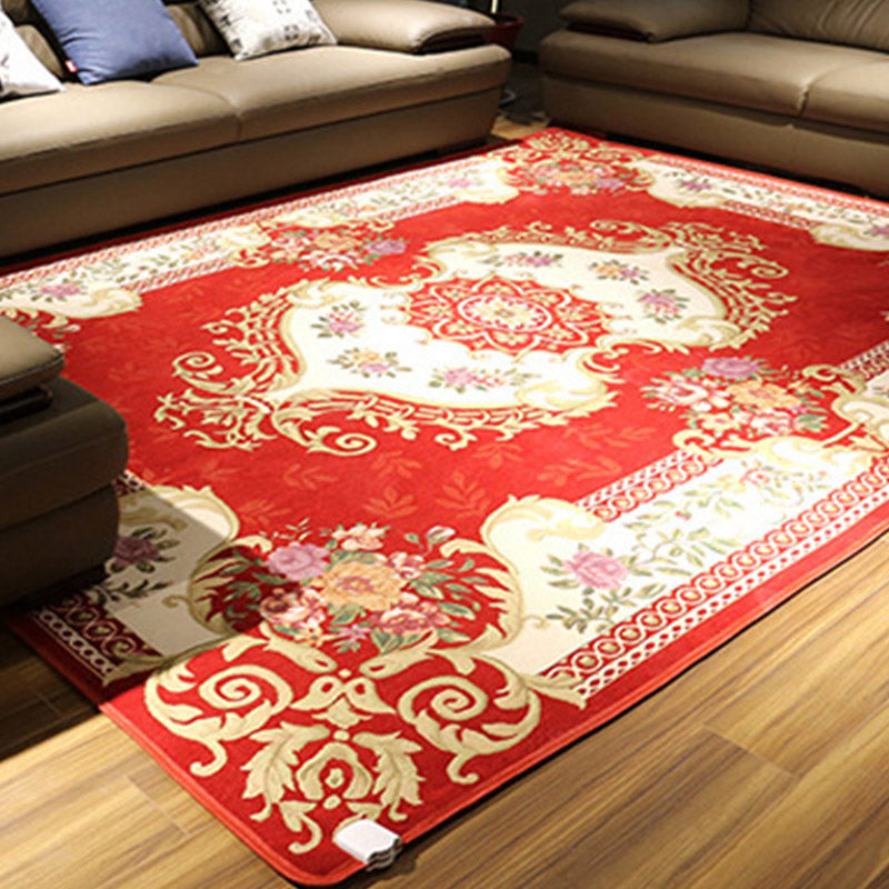 Moroccan Rug Polyester Area Rug Easy Care Carpet for Bedroom