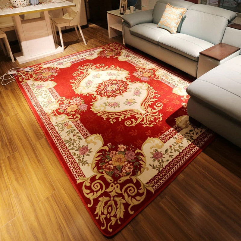 Moroccan Rug Polyester Area Rug Easy Care Carpet for Bedroom