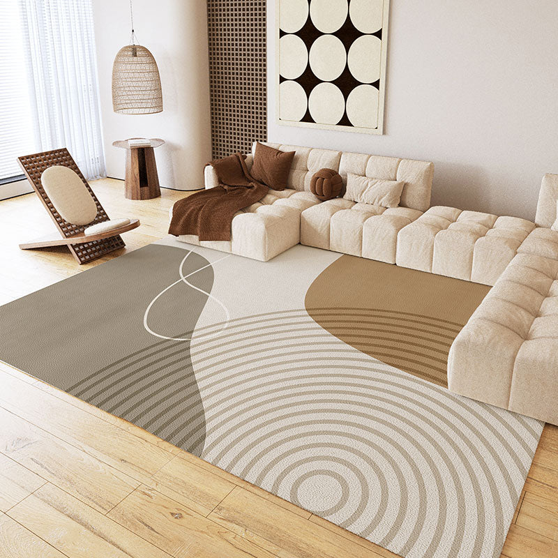 Minimalist Colorblock Rug Morandi Color Area Rug Polyester Easy Care Carpet