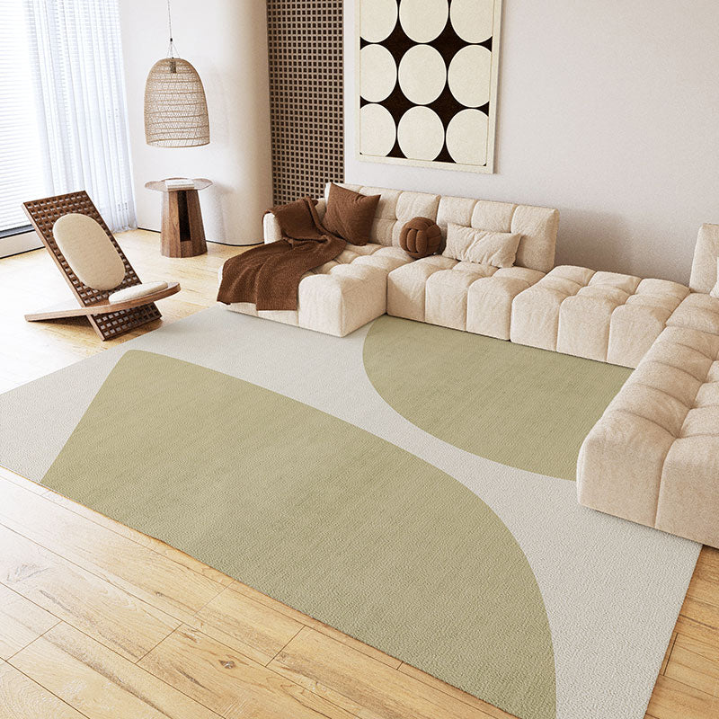 Minimalist Colorblock Rug Morandi Color Area Rug Polyester Easy Care Carpet