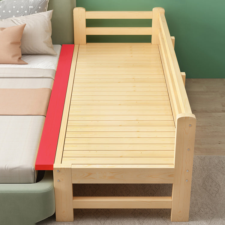 Contemporary Solid Wood Standard Bed Natural Kids Bed with Headboard