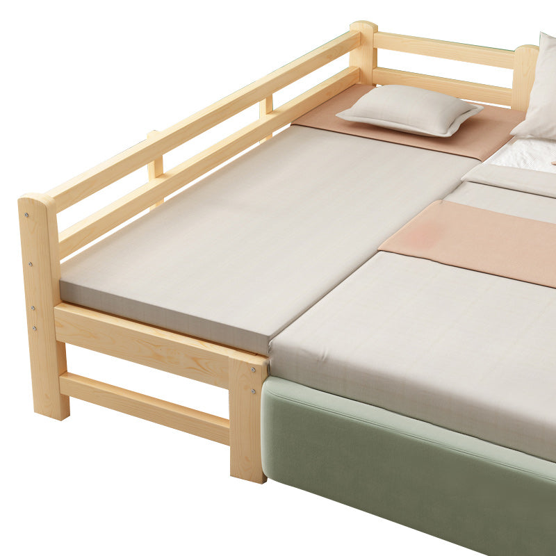 Contemporary Solid Wood Standard Bed Natural Kids Bed with Headboard