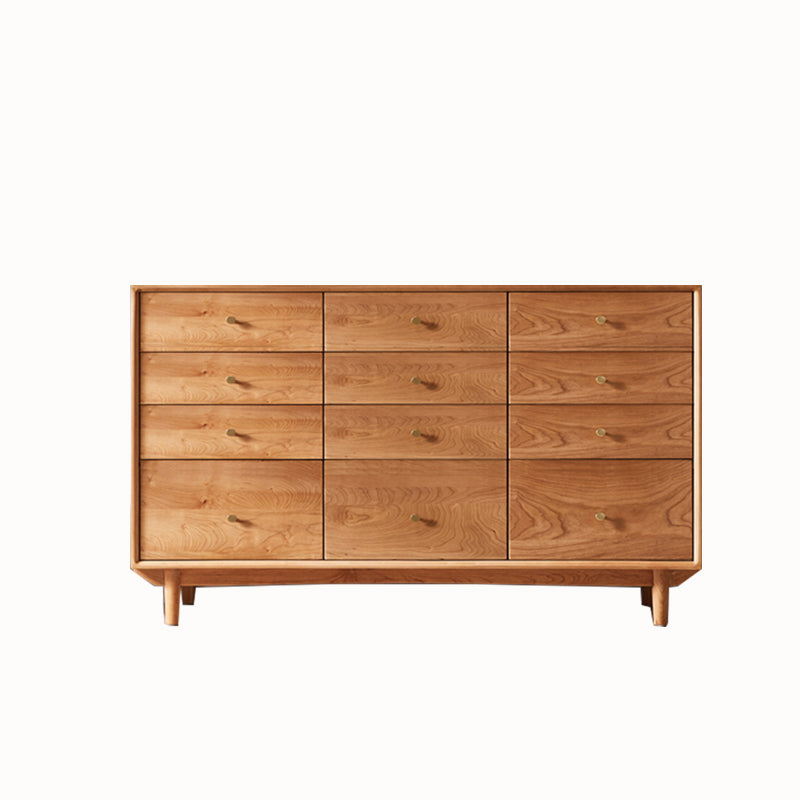 Traditional Horizontal Double Dresser Wood Storage Dresser with Drawers for Home
