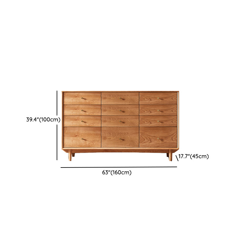 Traditional Horizontal Double Dresser Wood Storage Dresser with Drawers for Home