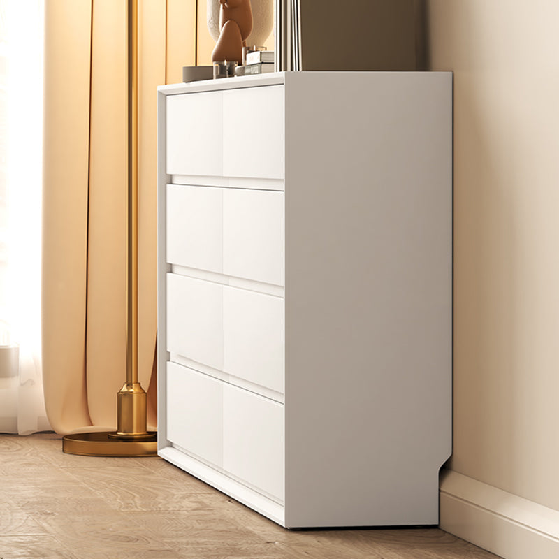 Contemporary Horizontal Double Dresser White Wood Storage Dresser with Drawers for Home