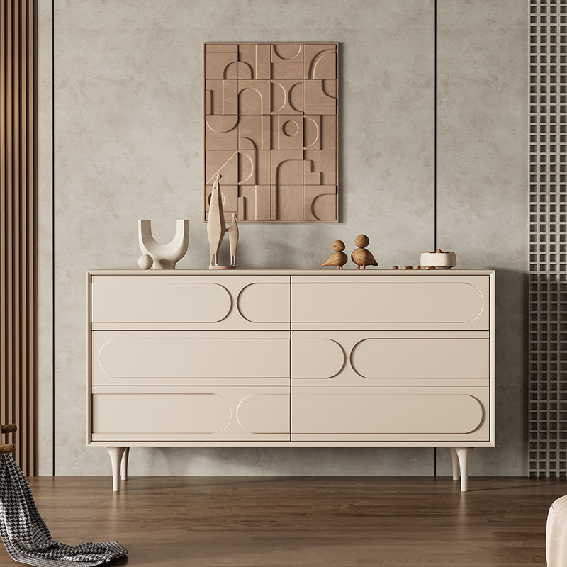 Modernism Horizontal Double Dresser Dresser with Drawers Storage for Bedroom