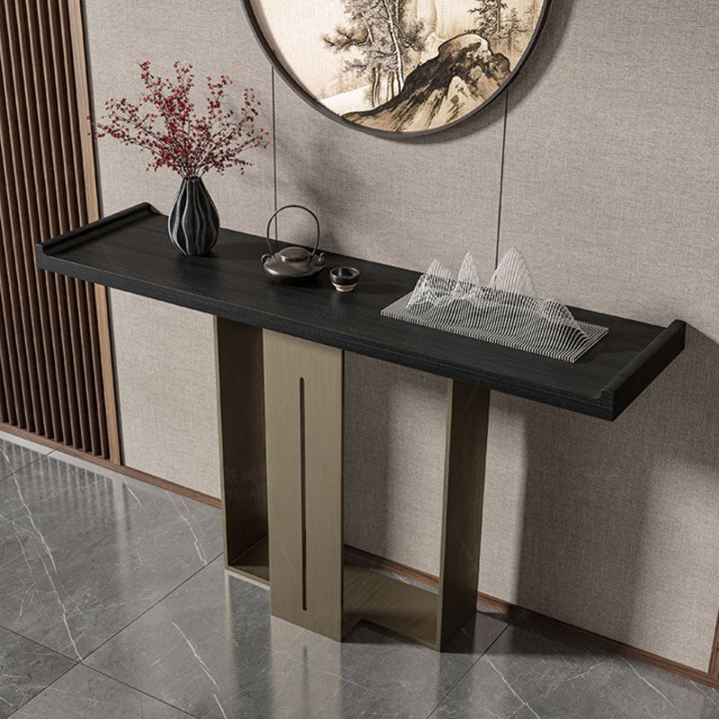 Rectangle Modern Console Table Brown/Black Wood Console Sofa Table