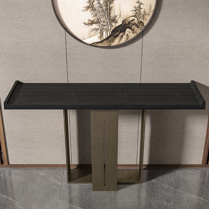 Rectangle Modern Console Table Brown/Black Wood Console Sofa Table