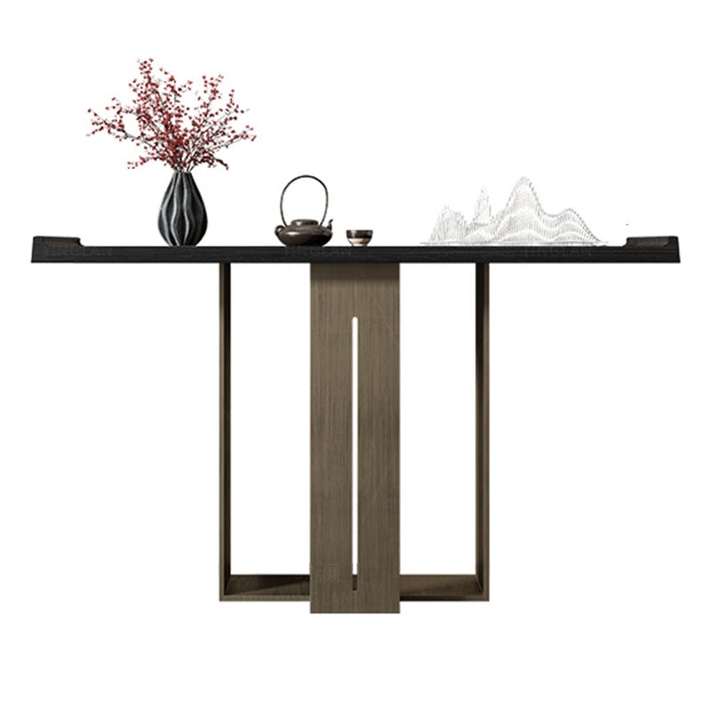Rectangle Modern Console Table Brown/Black Wood Console Sofa Table