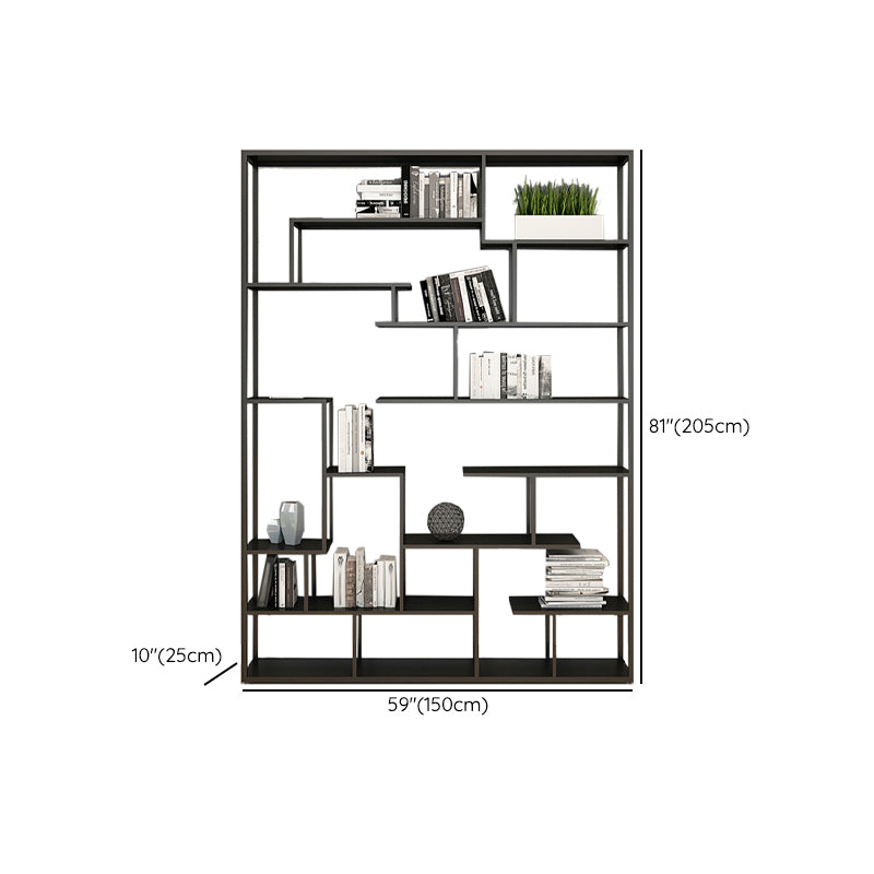 Modern Open Back Standard Bookshelf Metal Bookcase for Home Office