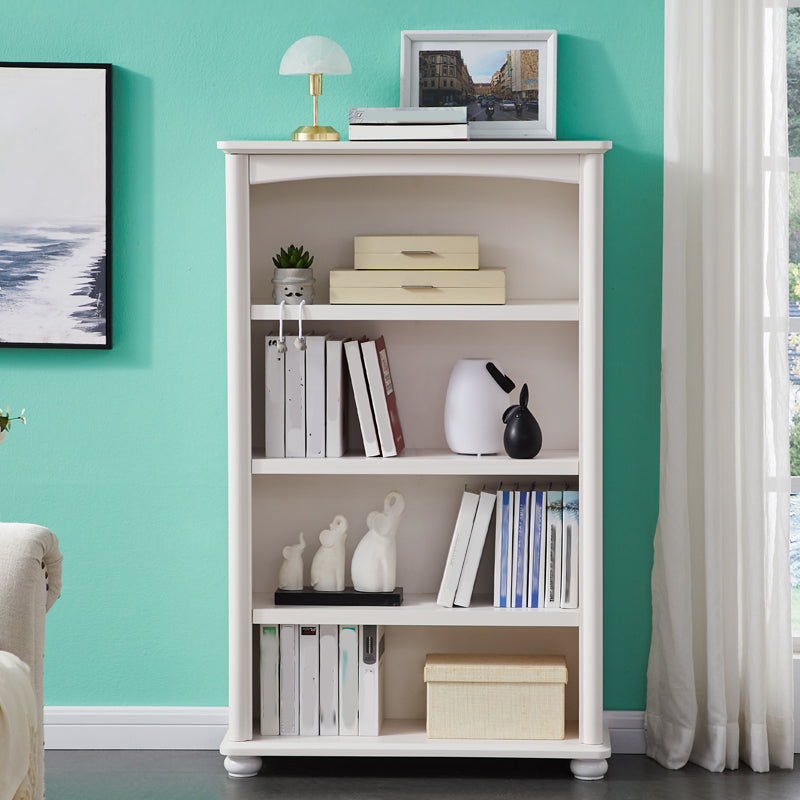 Pure White Standard Bookcase Contemporary Wooden Bookshelf with Shelves