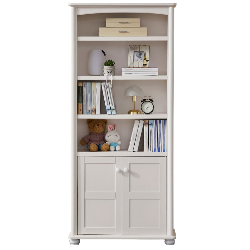 Pure White Standard Bookcase Contemporary Wooden Bookshelf with Shelves