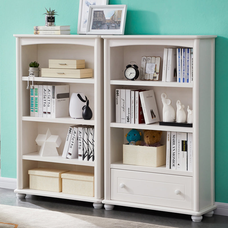 Pure White Standard Bookcase Contemporary Wooden Bookshelf with Shelves