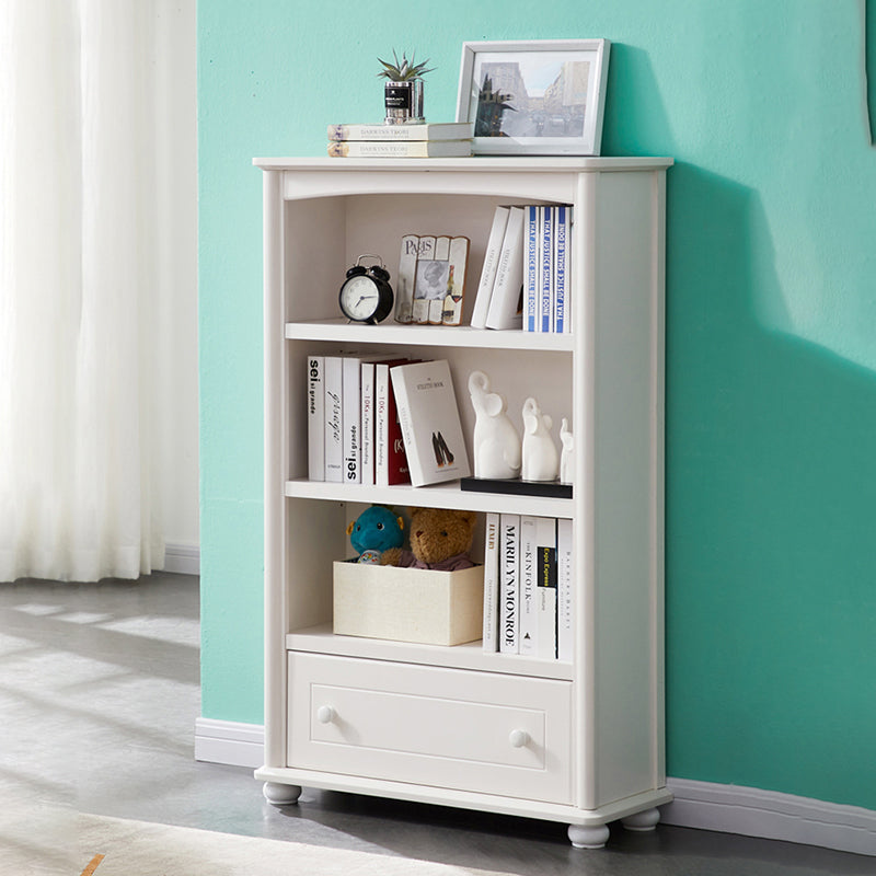 Pure White Standard Bookcase Contemporary Wooden Bookshelf with Shelves
