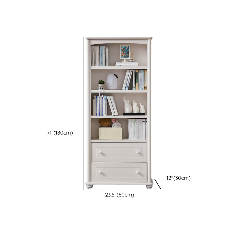Pure White Standard Bookcase Contemporary Wooden Bookshelf with Shelves