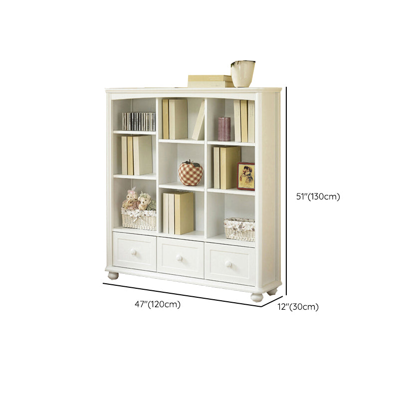 Pure White Standard Bookcase Contemporary Wooden Bookshelf with Shelves