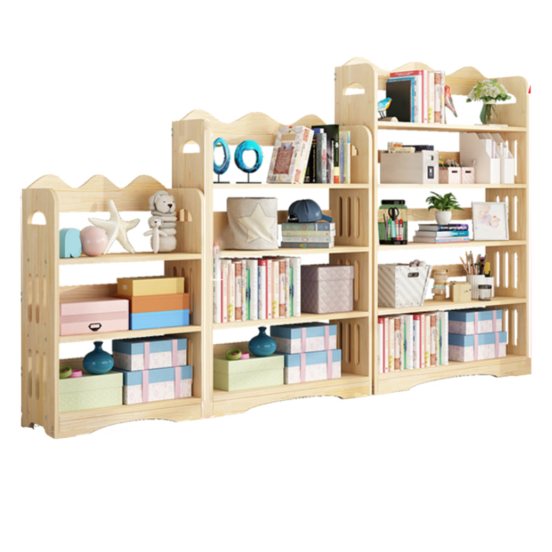 Open Back Standard Bookshelf Wooden Contemporary Bookcase with Shelves