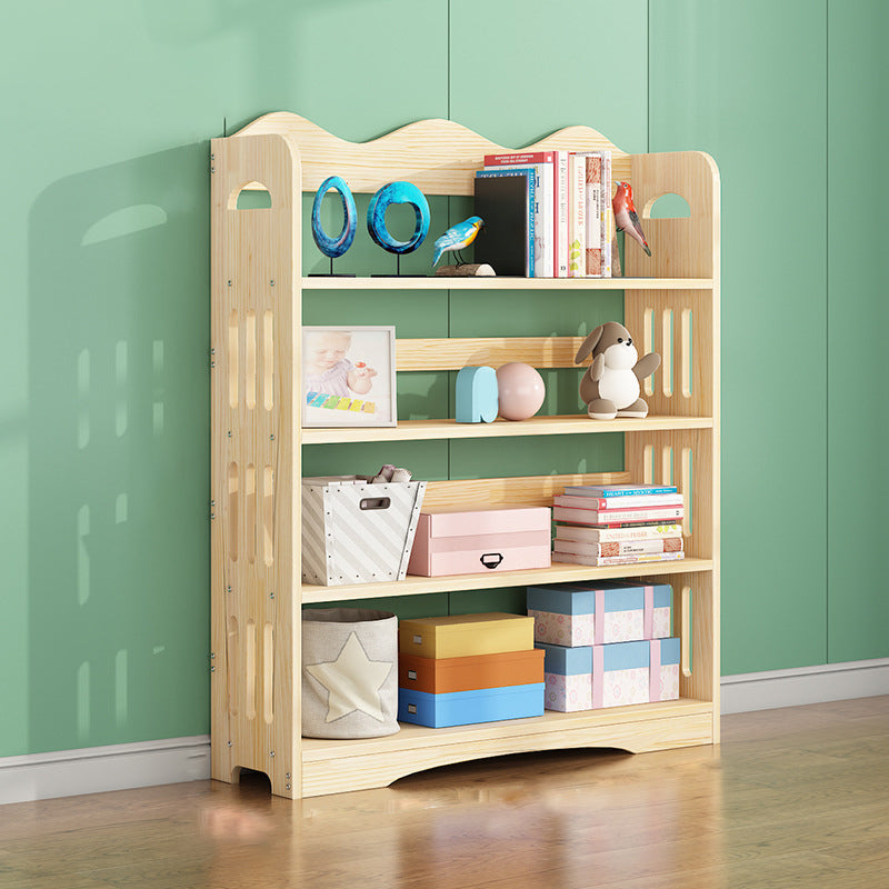 Open Back Standard Bookshelf Wooden Contemporary Bookcase with Shelves