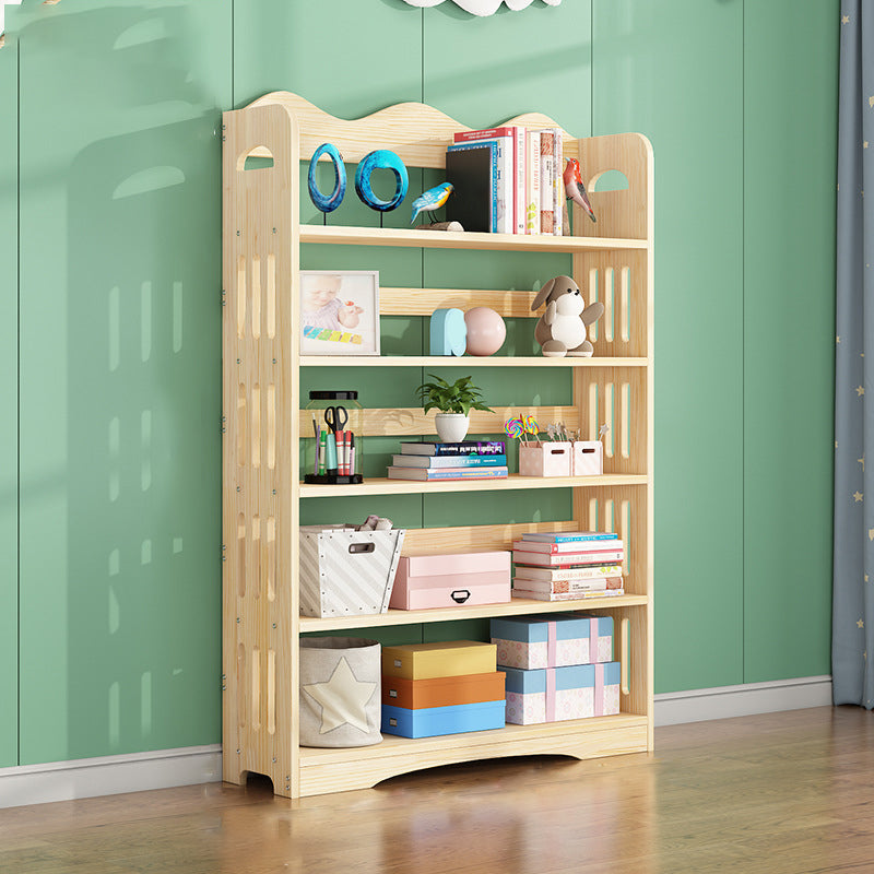 Open Back Standard Bookshelf Wooden Contemporary Bookcase with Shelves