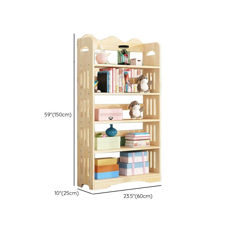 Open Back Standard Bookshelf Wooden Contemporary Bookcase with Shelves