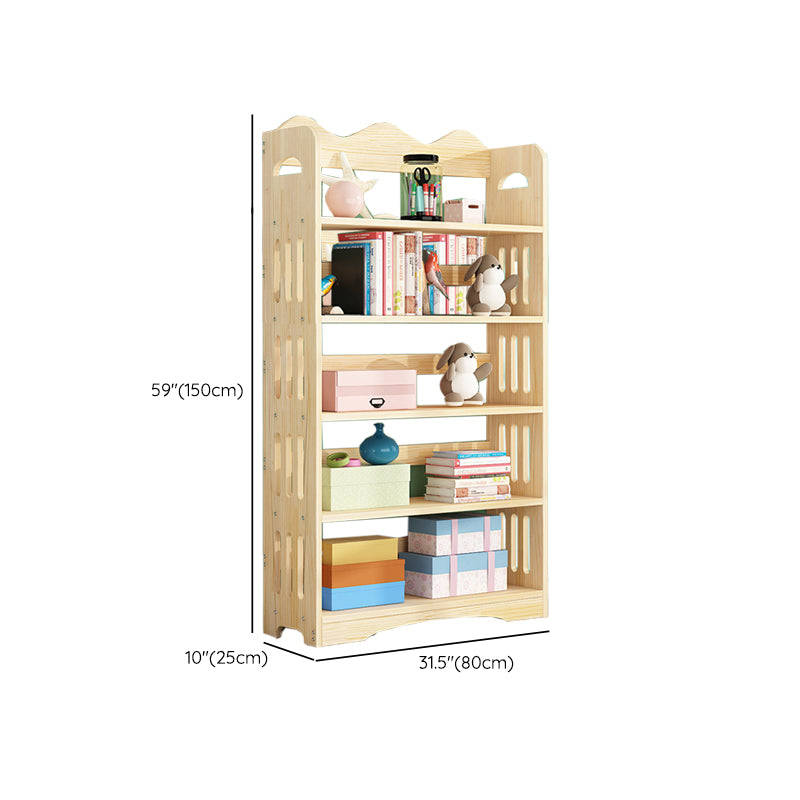 Open Back Standard Bookshelf Wooden Contemporary Bookcase with Shelves