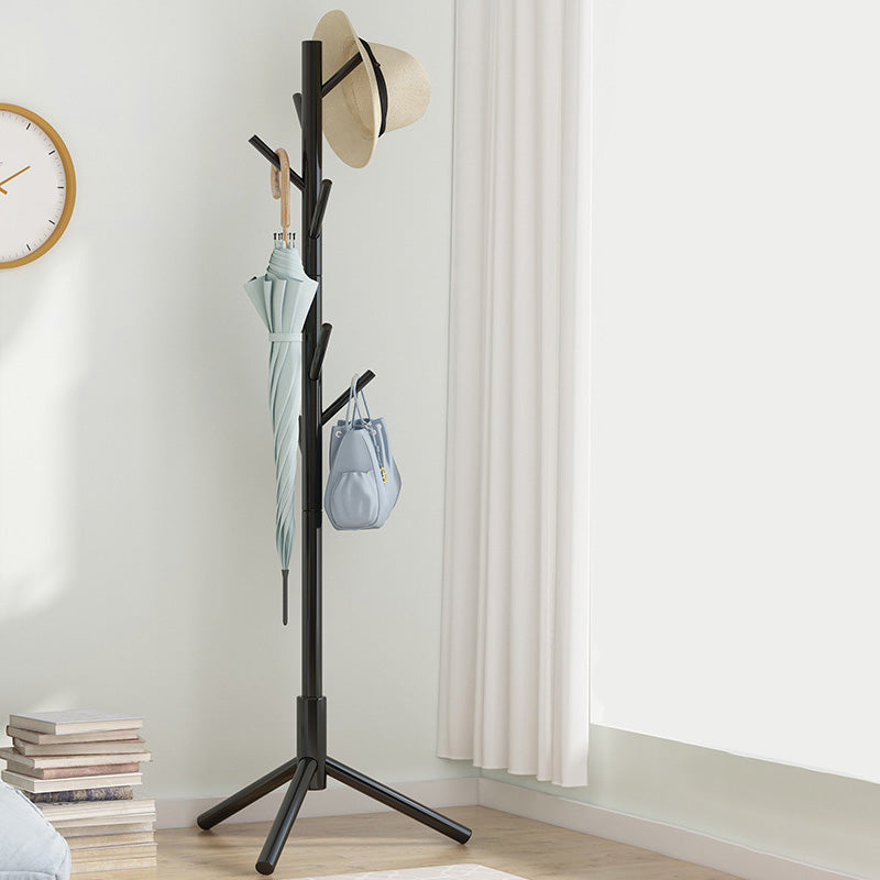 Contemporary Clothes Hanger Solid Wood Coat Rack with Coat Hooks