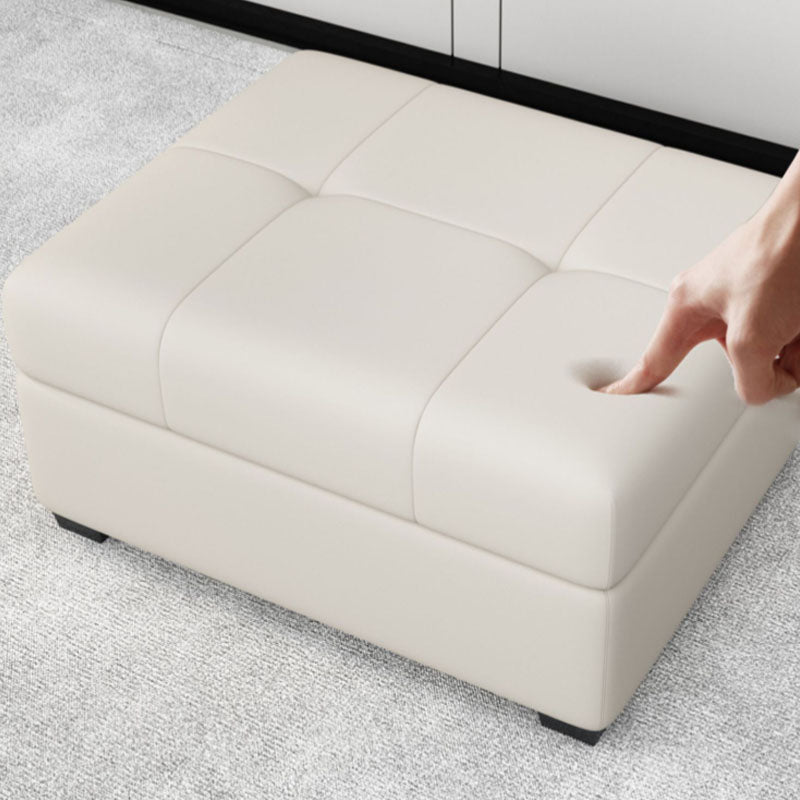 Modern Storage Ottomans Rectangle Leather Storage Ottomans with Legs