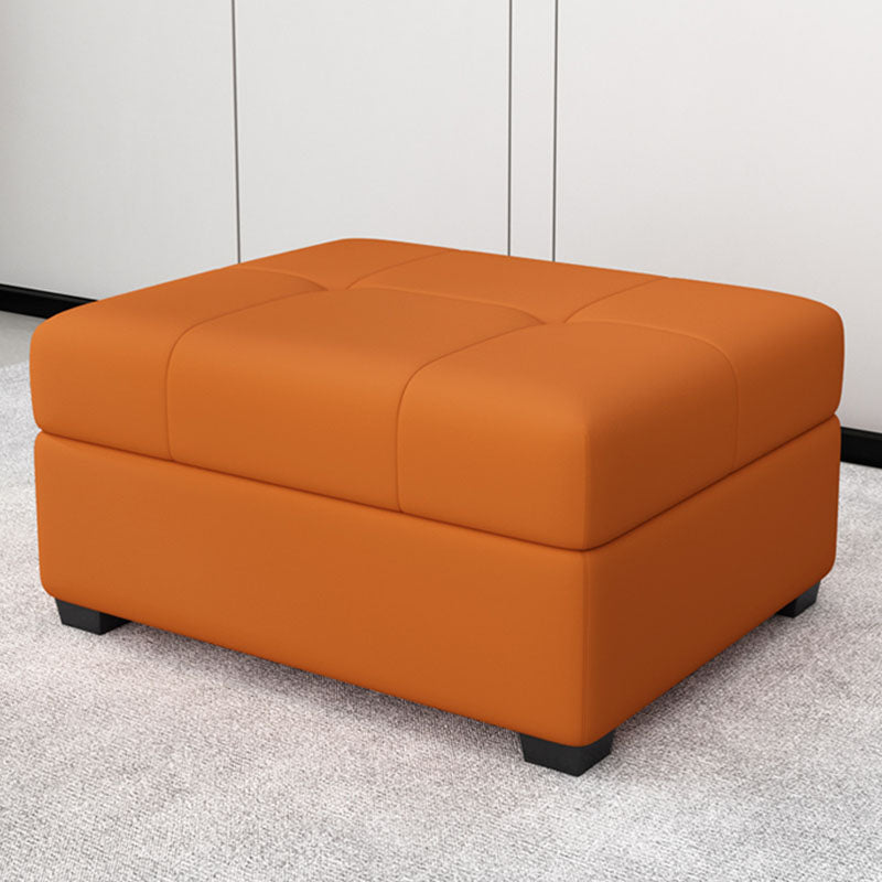 Modern Storage Ottomans Rectangle Leather Storage Ottomans with Legs