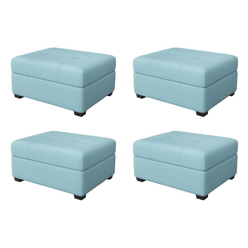 Modern Storage Ottomans Rectangle Leather Storage Ottomans with Legs