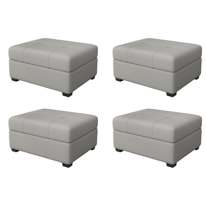 Modern Storage Ottomans Rectangle Leather Storage Ottomans with Legs