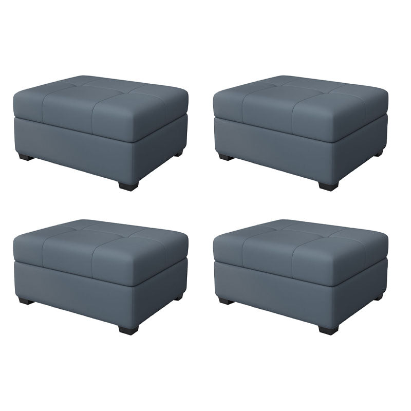 Modern Storage Ottomans Rectangle Leather Storage Ottomans with Legs