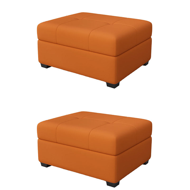 Modern Storage Ottomans Rectangle Leather Storage Ottomans with Legs