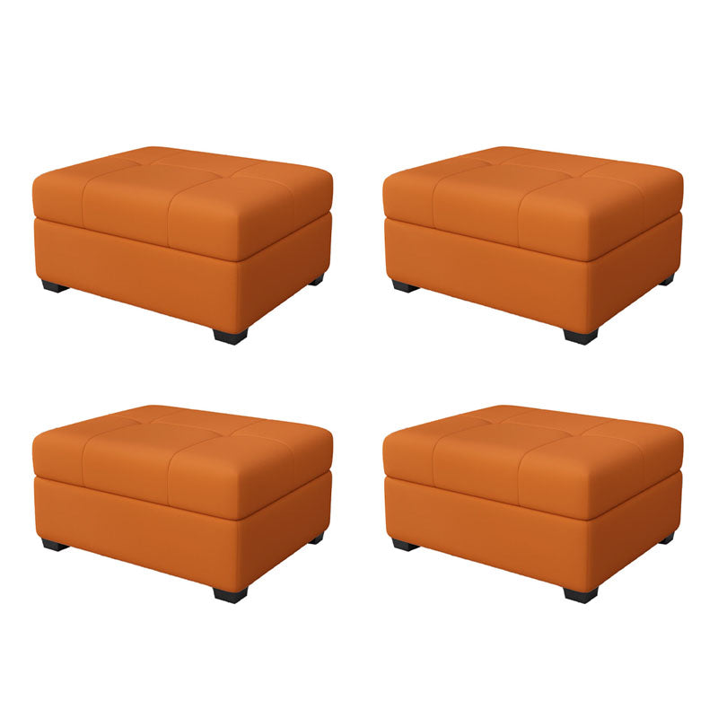 Modern Storage Ottomans Rectangle Leather Storage Ottomans with Legs