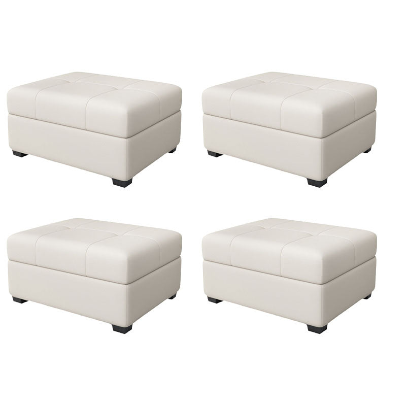 Modern Storage Ottomans Rectangle Leather Storage Ottomans with Legs